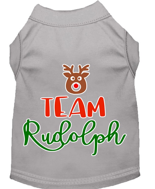 Team Rudolph Screen Print Dog Shirt Grey XL